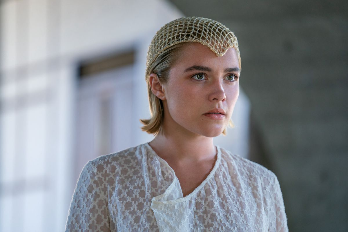 Florence Pugh som prinsarna Irulan Corrino i Dune: Part Two