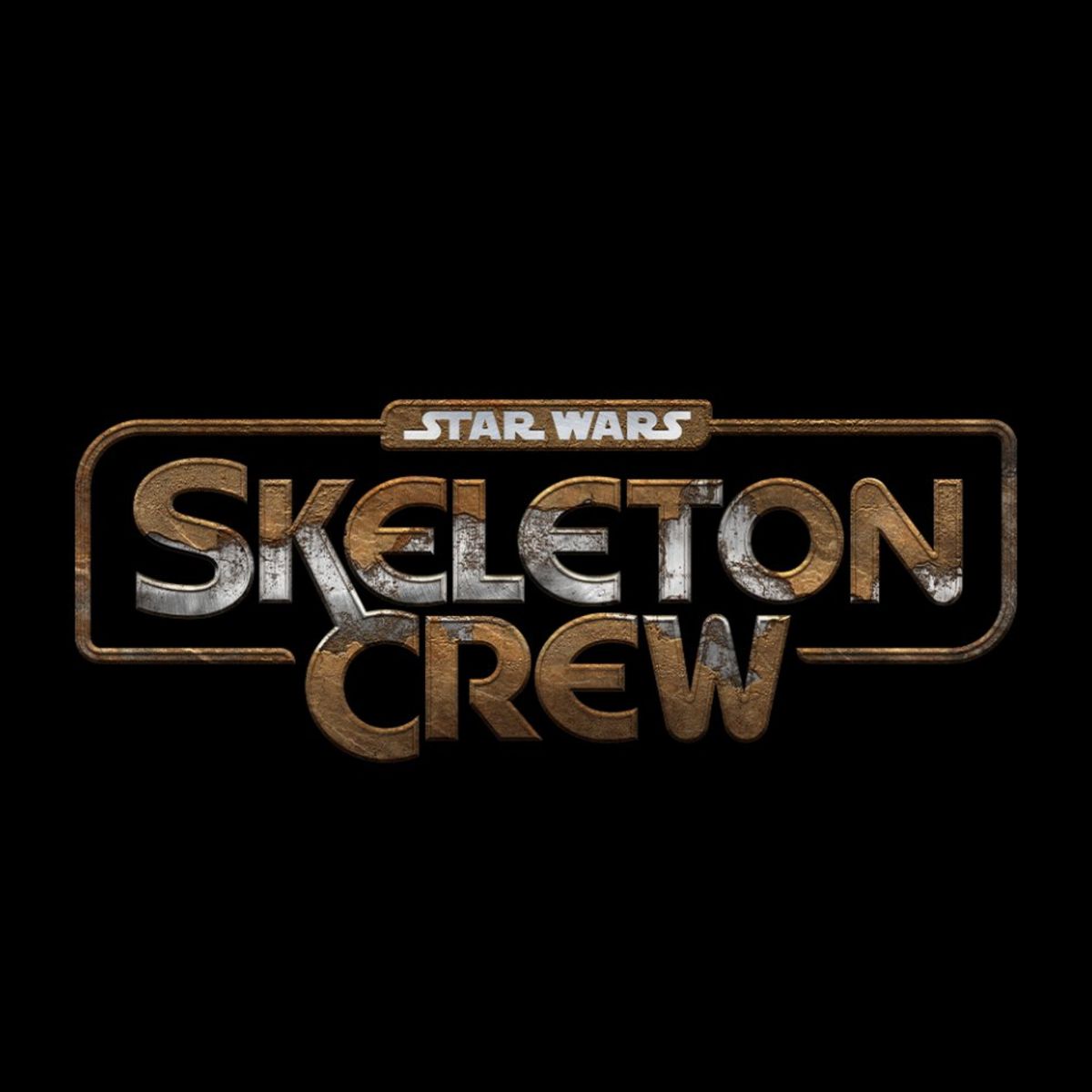 Orden Star Wars Skeleton Crew i en brun och silverfärgad logotypbehandling