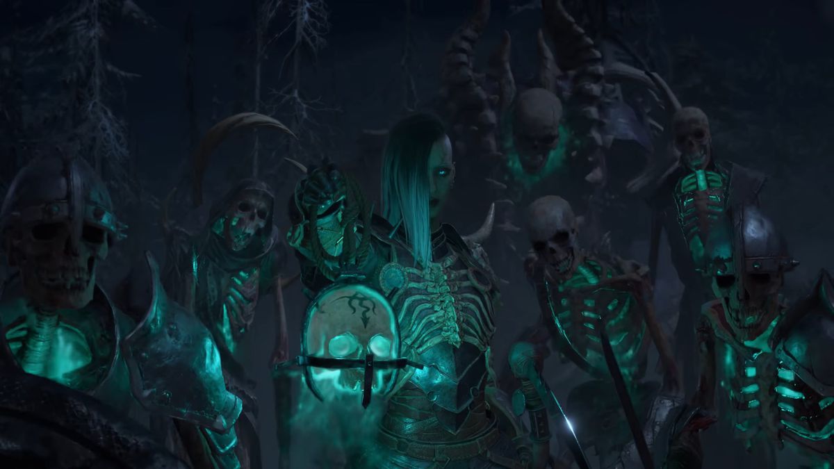 Necromancer reser en skelettarmé i Diablo 4