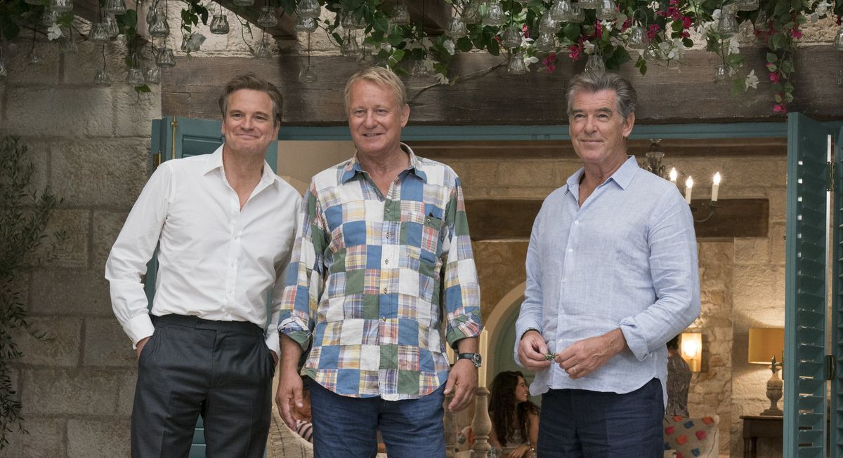 Colin Firth, Stellan Skarsgård, and Pierce Brosnan.