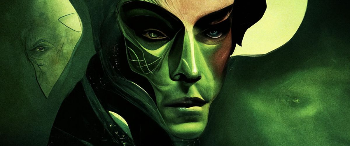 En Skrull renderad med AI-bilder i öppningstitlarna till Secret Invasion