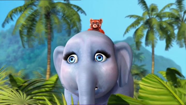 An elephant with terrifying front-facing eyes lined with mascara.