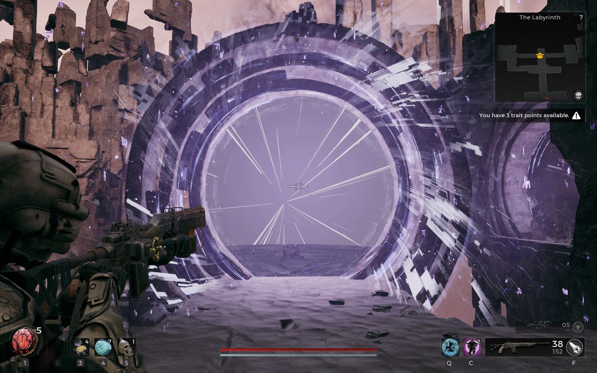 En Remnant 2-hjälte stirrar på en portal medan han letar efter Archon-arketypen.