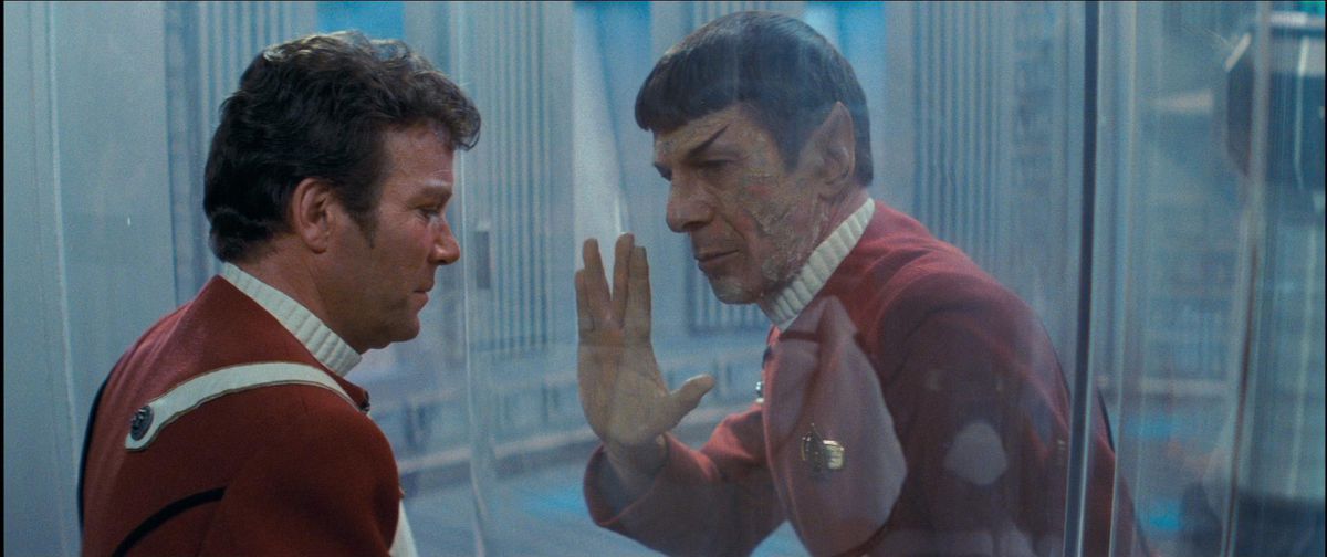 William Shatner och Leonard Nimoy i Star Trek II: The Wrath of Khan.