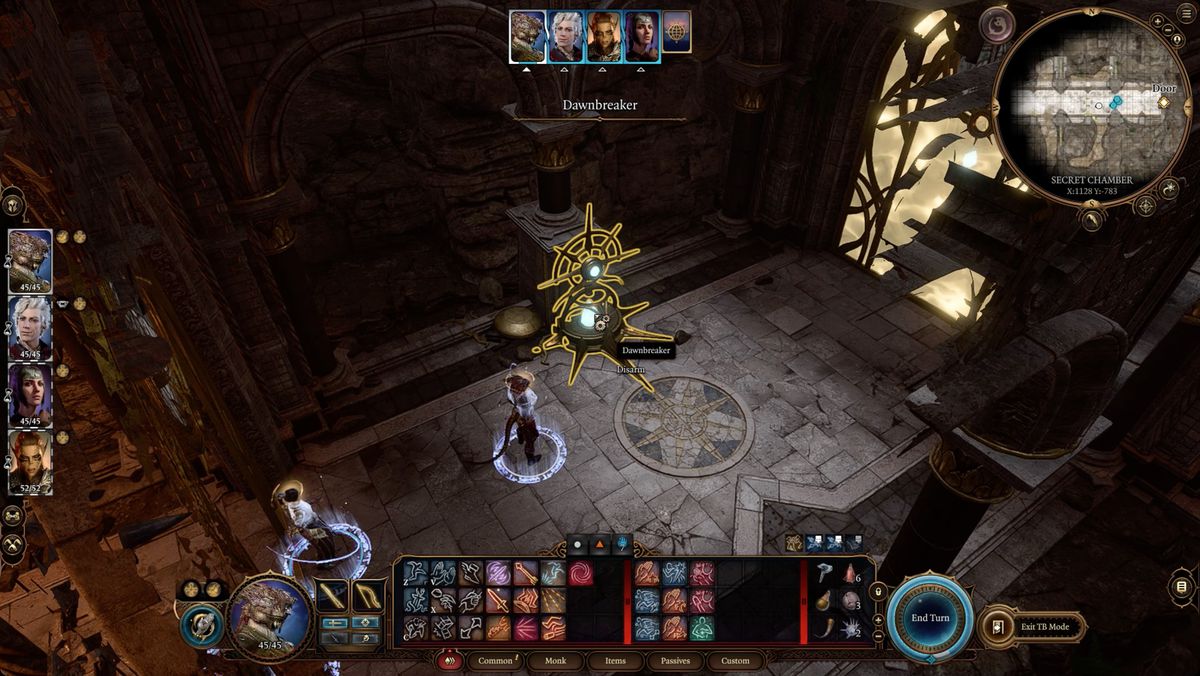 Baldur's Gate 3-spelare avväpnar en Dawnbreaker-fälla i den hemliga kammaren