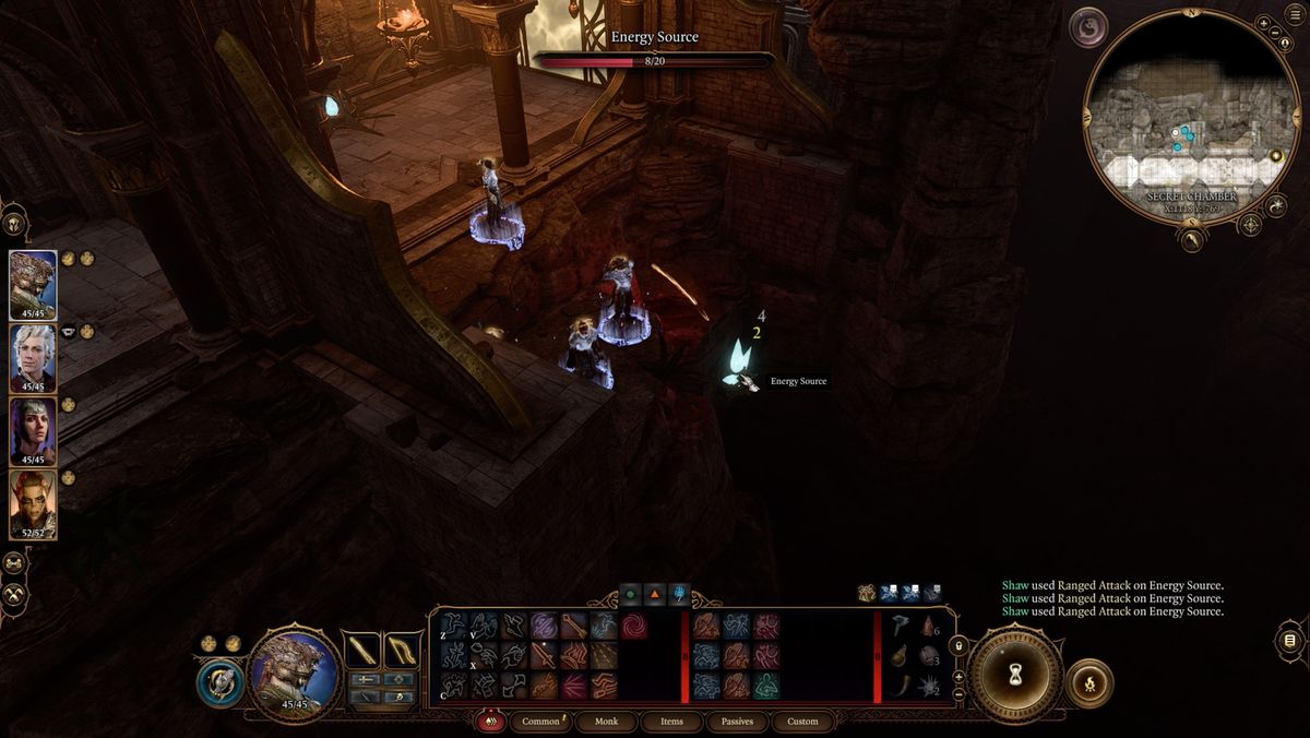 Baldur's Gate 3-spelare som riktar in sig på en (annan) energikälla i den hemliga kammaren