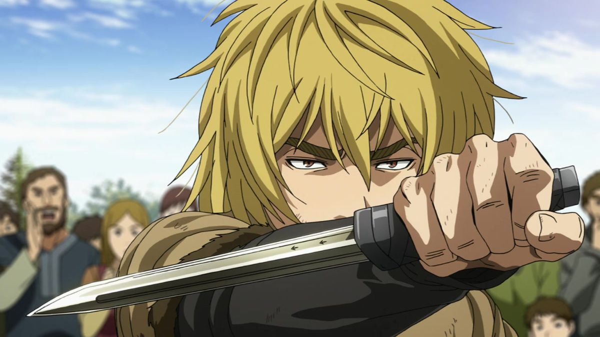 Thorfinn wielding his father’s knife in Vinland Saga.