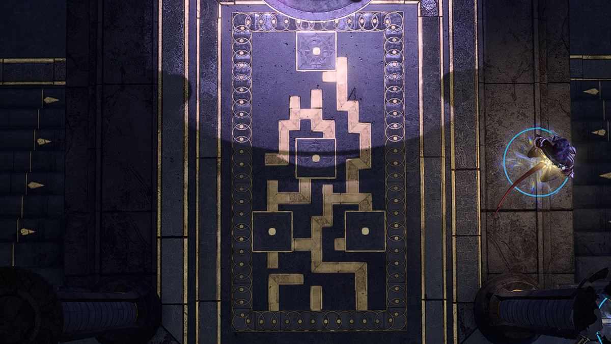 Baldur's Gate 3 karta över de osynliga vägarna genom Faith-Leap Trial i Gauntlet of Shar