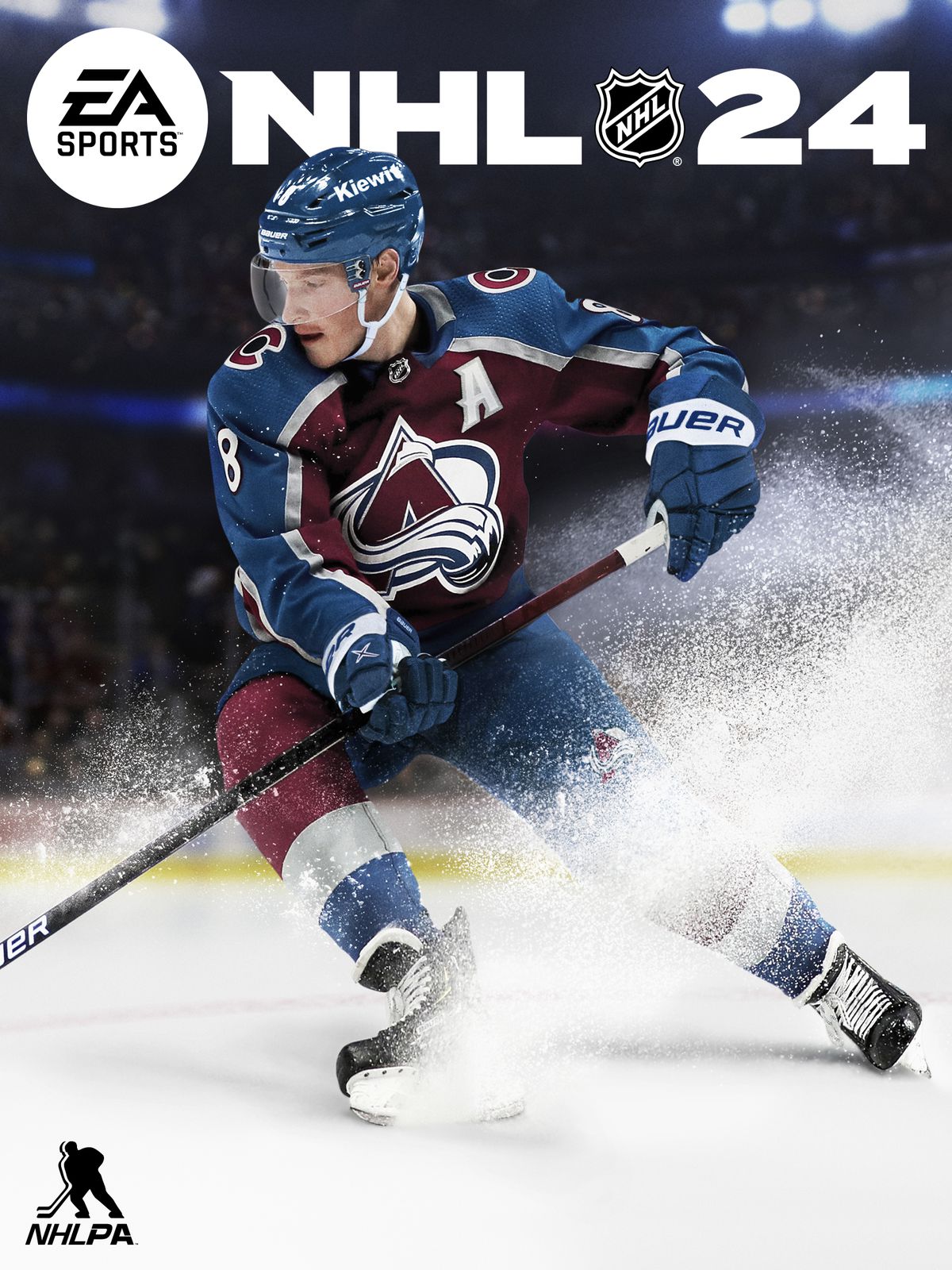 omslagsbilden för NHL 24, som visar Cale Makar från Colorado Avalanche