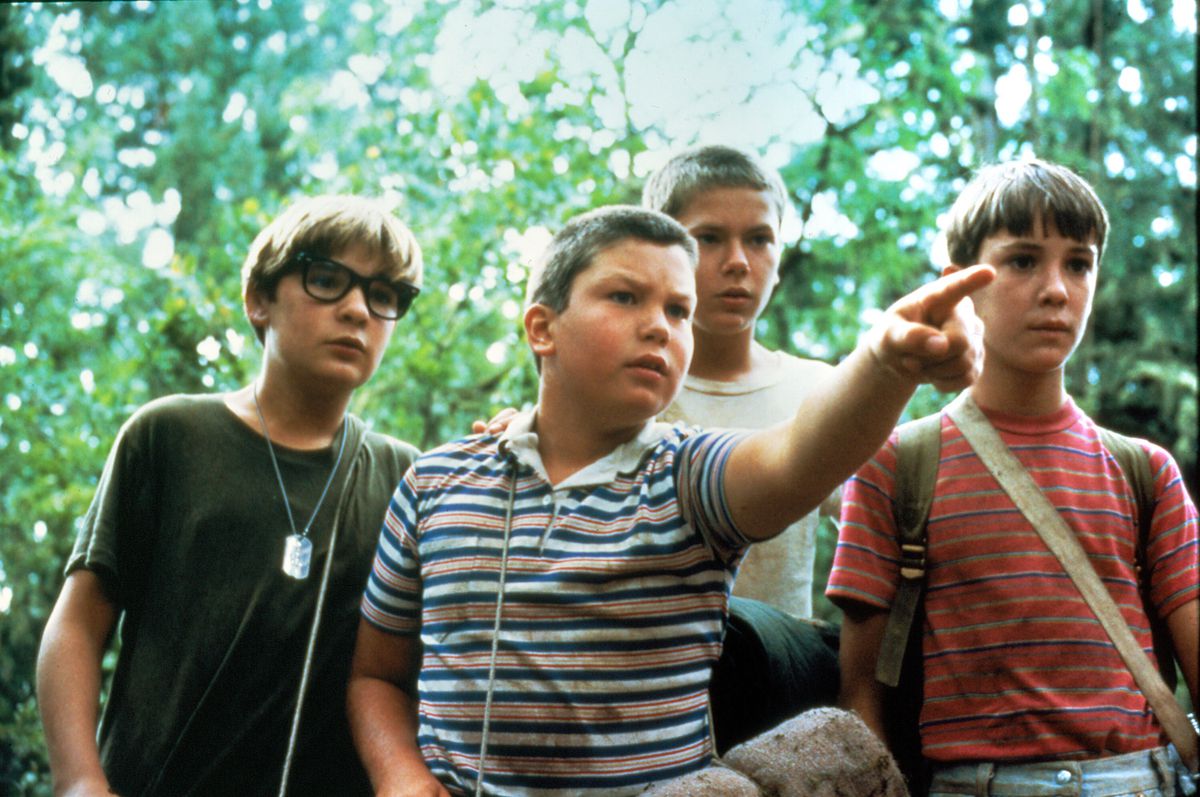 Wil Wheaton, River Phoenix, Corey Feldman and Jerry O’Connell in Stand By Me.