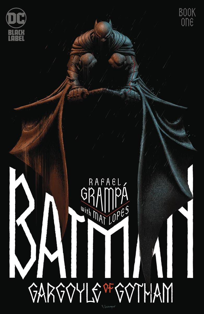 Batman hukar som en gargoyle på omslaget till Batman: Gargoyle of Gotham.