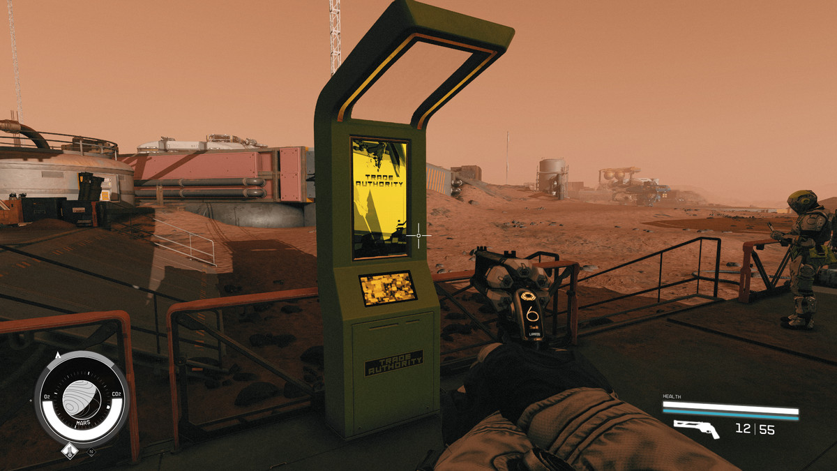 Trade Authority Kiosk på Mars i Starfield