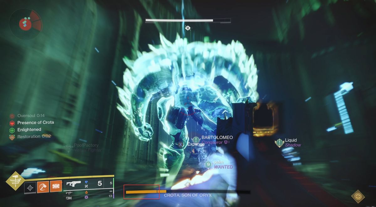 An image showing the Crota Final Stand bar
