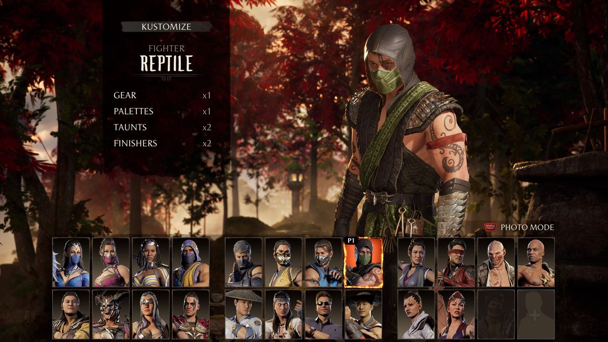 Reptile looks into the distance in Mortal Kombat 1