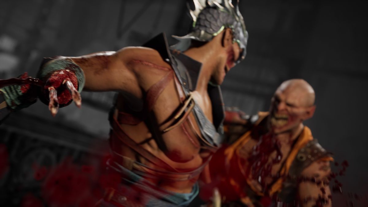 Havik använder sina ben för att sticka Baraka i Mortal Kombat 1