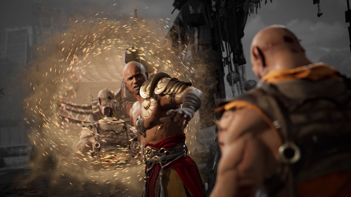 Geras drar huvudet av en fiende i Mortal Kombat 1