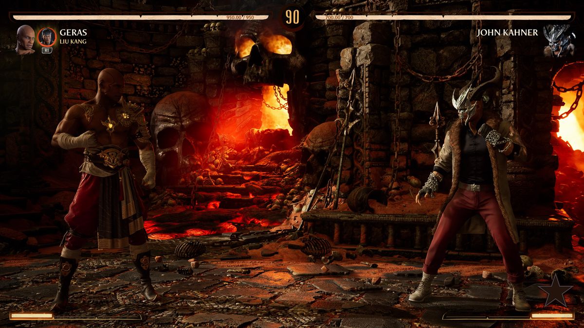 Geras möter John Kahner i en skärmdump från Mortal Kombat 1
