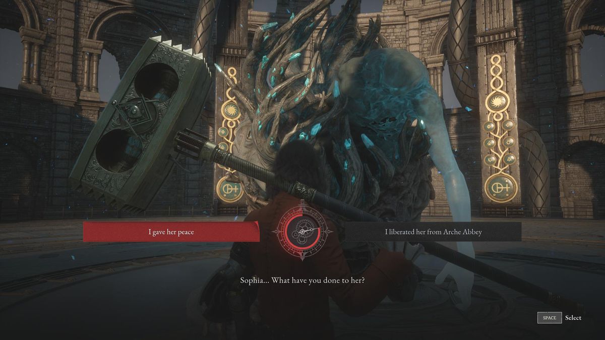 The player is talking to a mutated creature.
