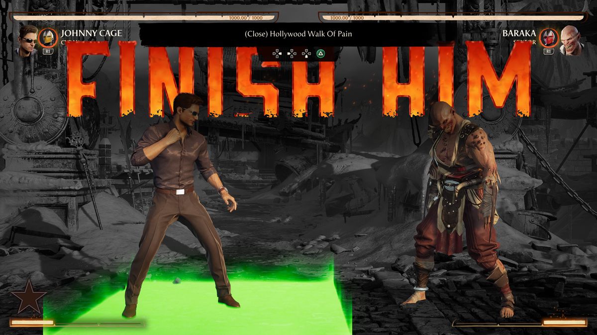 Johnny Cage kvitterar mot Baraka med ett 