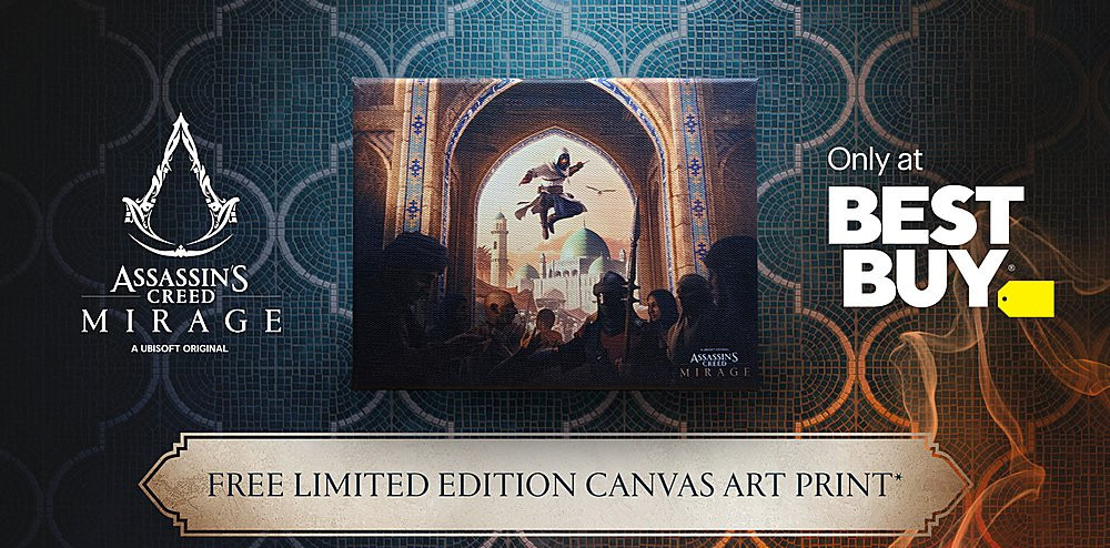 En bild på canvastrycket som ingår i Assassin's Creed Mirage-förbeställningar som gjorts via Best Buy