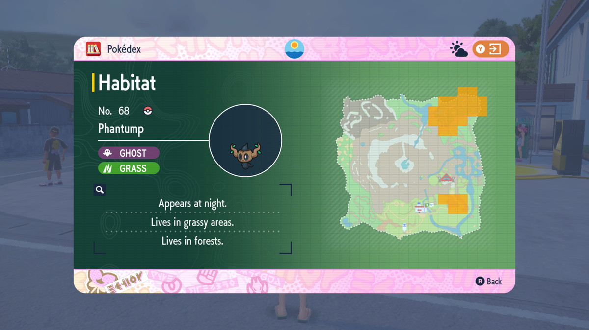 Phantumps lekområden i Pokémon Scarlet och Violet