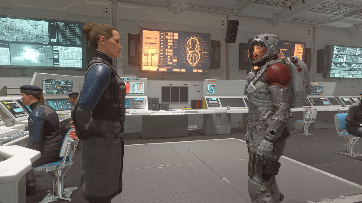 Lieutenant Toft and the player character in Starfield
