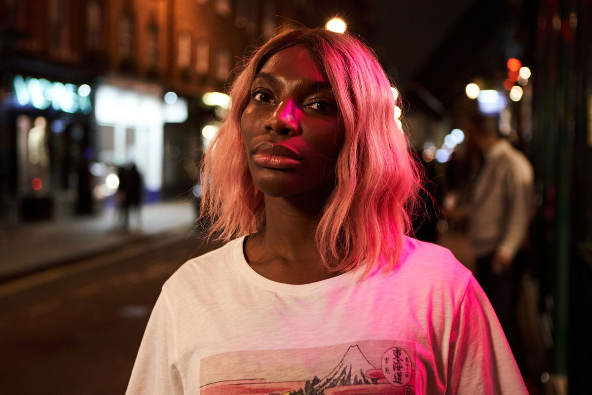 michaela coel in I May Destroy You, sporting pink hair