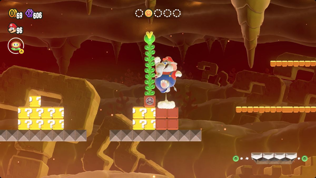 Super Mario Bros. Wonder Search Party: Item Park screenshot showing the third Wonder Token location.