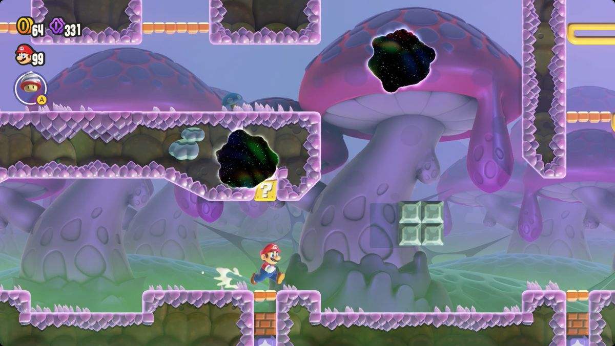Super Mario Bros. Wonder Se upp för Rifts-skärmdumpen som visar Wonder Flower-platsen.