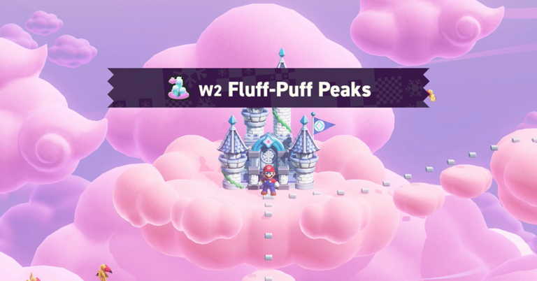 All W2 Fluff-Puff Peaks Wonder Seed locations in Super Mario Bros. Wonder
