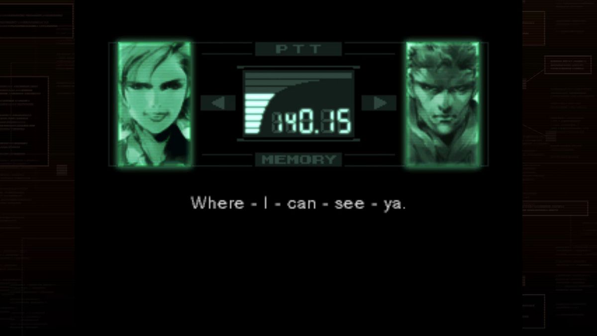 Snake ringer Meryl via radio i Metal Gear Solid