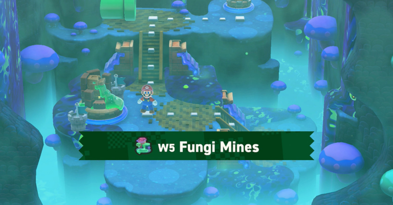 W5 Fungi Mines Wonder Seed-platser i Super Mario Bros. Wonder