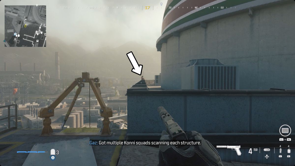 Call of Duty: Modern Warfare 3-skärmdump med Explosive Crossbow-platsen markerad.