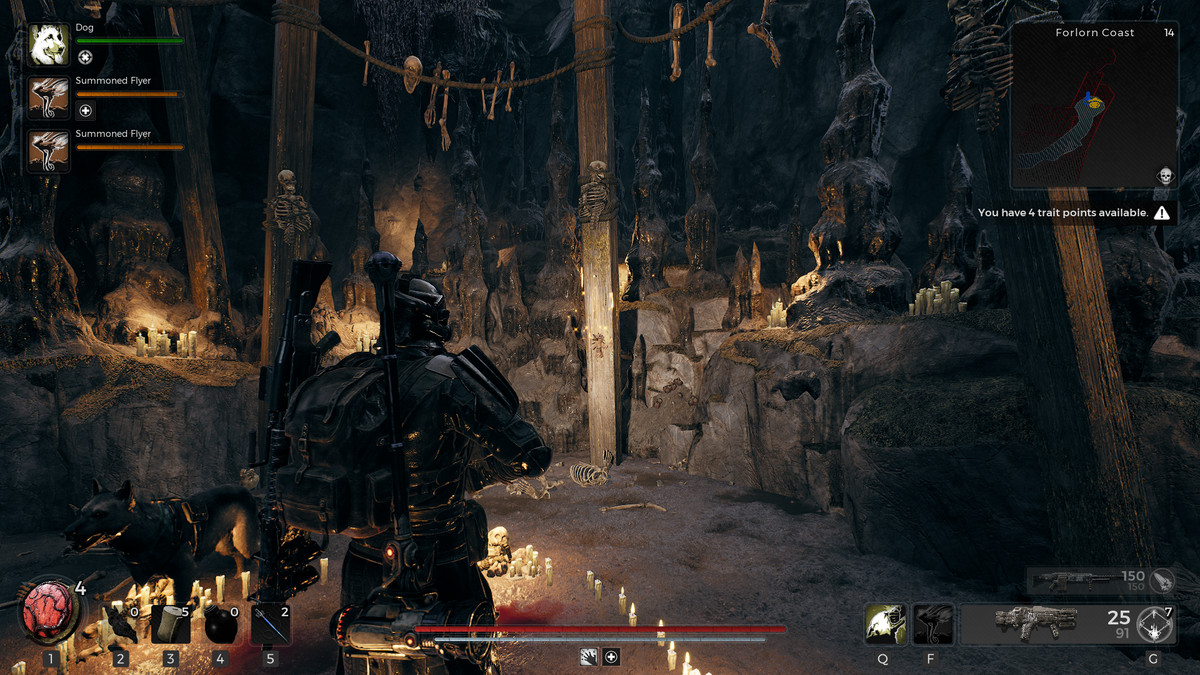 En spelare förbereder sig för att ta en mystisk poppet från väggen i Remnant 2