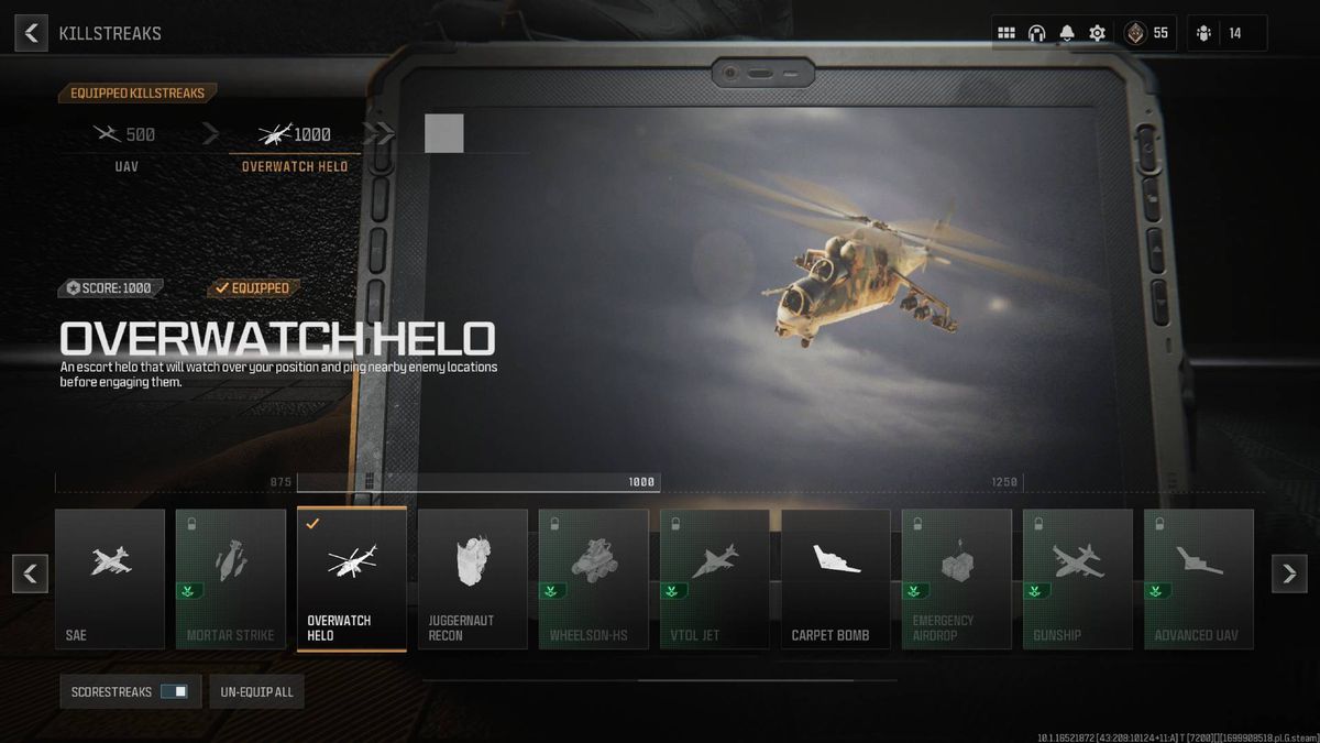 The Overwatch Helo killstreak i Modern Warfare 3