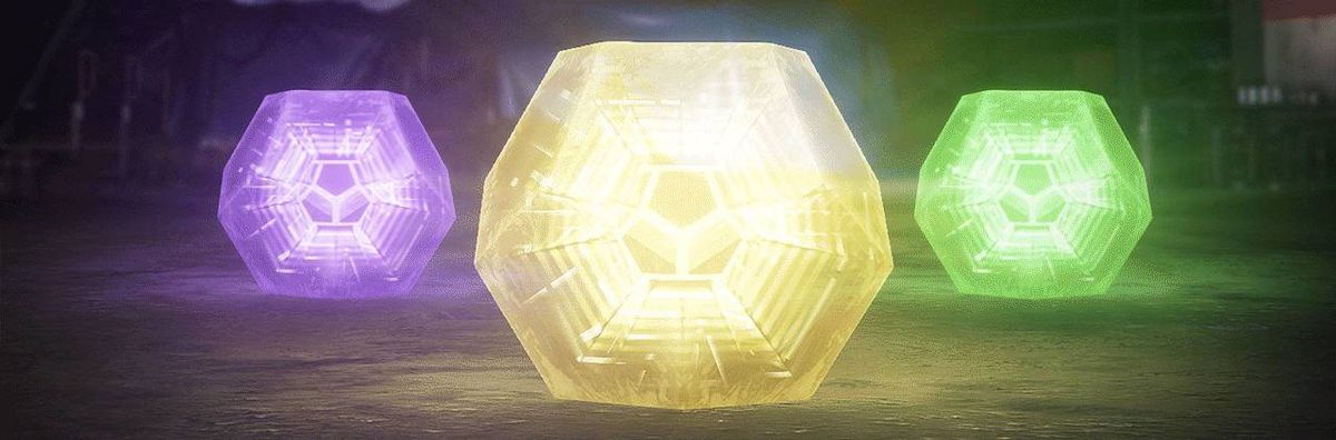 Lila, guld och gröna Engrams i Destiny 2