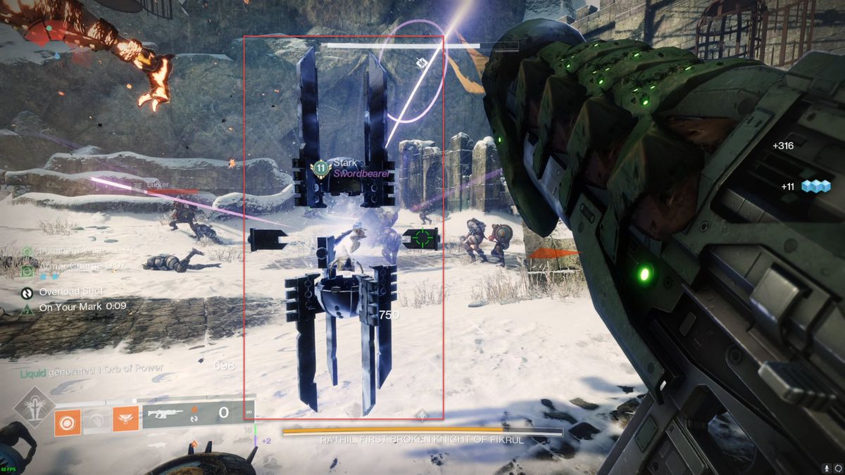 A Destiny 2 Guardian shoots a Scorn Lanter in Warlord’s Ruin.