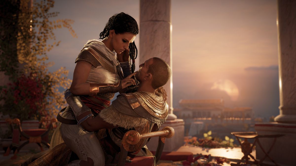 Assassin's Creed Origins - Bayek och Aya omfamnar