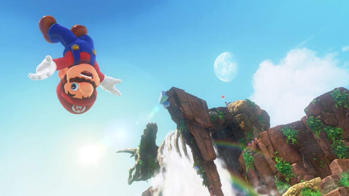 Mario hoppar upp och ner i Super Mario Odyssey
