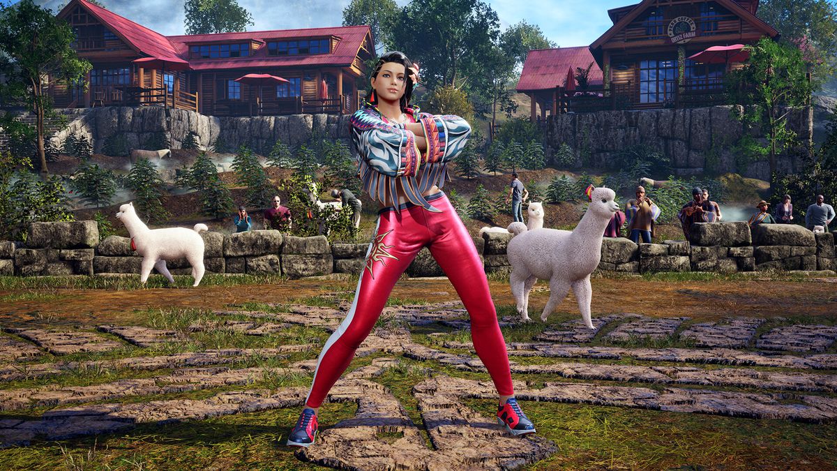 Azucena poses in a rural landscape in Tekken 8