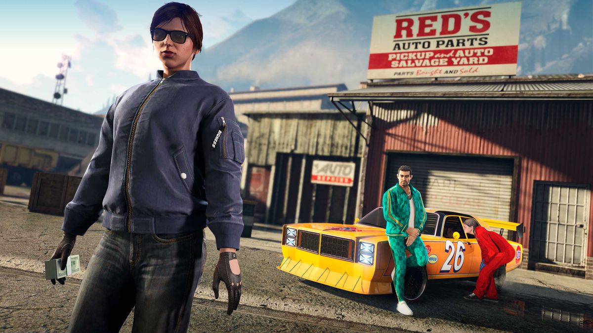 GTA Online promo art of Salvage Yard Robberies.