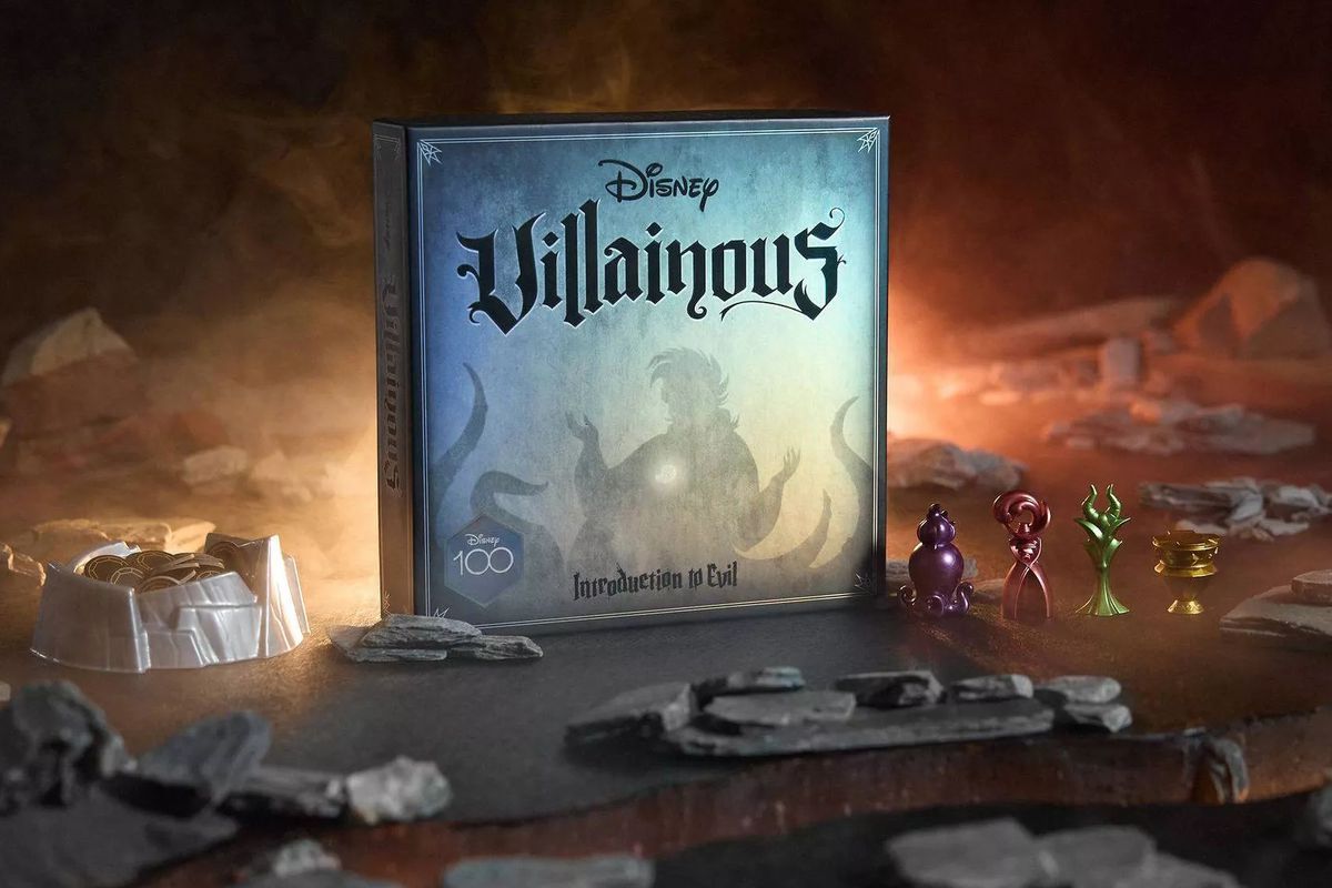 En bild av Disney Villainous Introduction to Evil utspelad på en illvillig bakgrund.