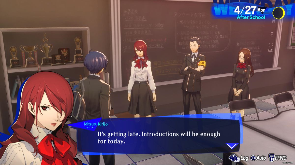 Mitsuru talks about the Emperor arcana Social Link in Persona 3 Reload.