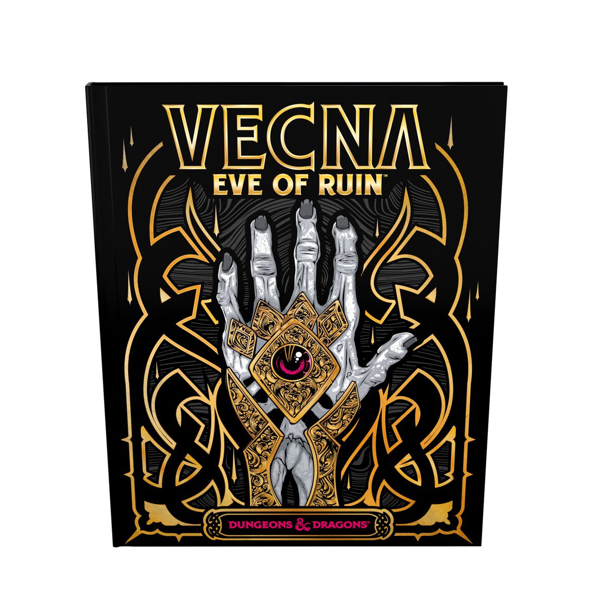 Handen av Vecna ​​pryder samlarobjektets omslag till Vecna: Eve of Ruin, renderat i djärv linjekonst.