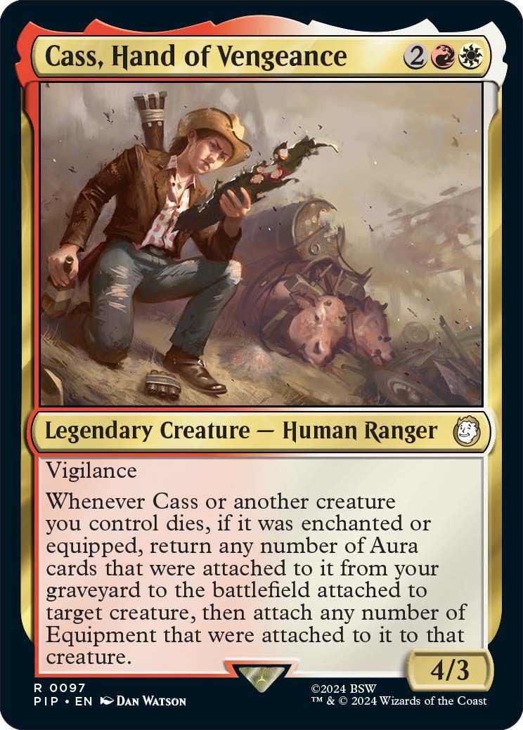 Cass, Hand of Vengeance, a Magic: the Gathering-kortet kategoriserat som en legendarisk varelse - Human Ranger.  
