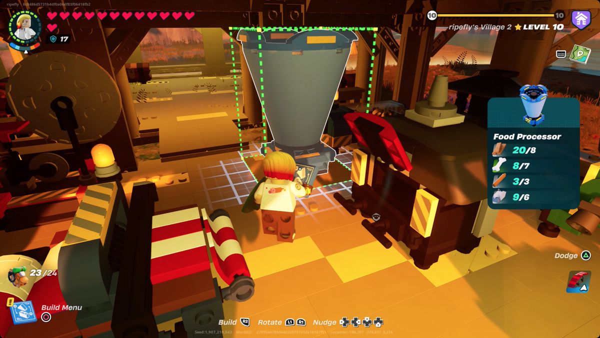 Lego Fortnite-spelare som bygger en matberedare