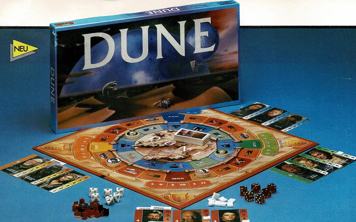 En reklambild för brädspelet Dune från Parker Brothers