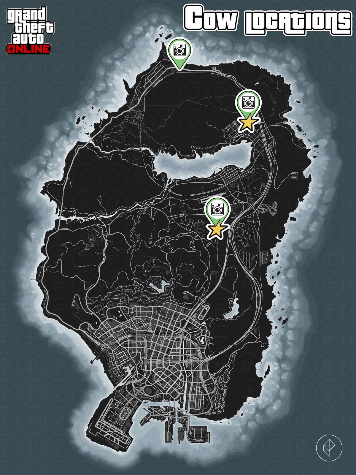 GTA Online-karta som visar koplatser