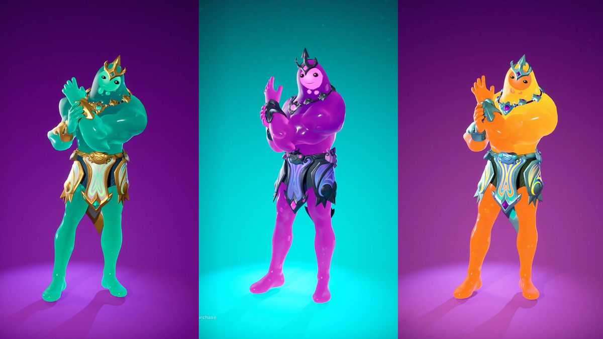 Fortnite Myths & Mortals Poseidon, Immortal Poseidon och Magmatic Poseidon skins