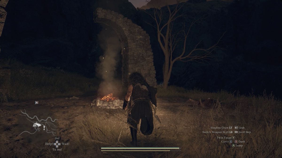 Dragon's Dogma 2-spelare närmar sig en campingplats